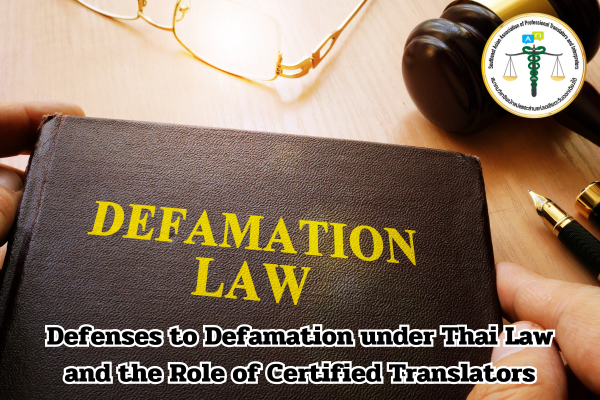 Defenses to Defamation under Thai Law and the Role of Certified Translators