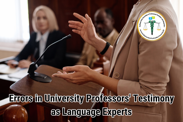 Errors in University Professors Testimony as Language